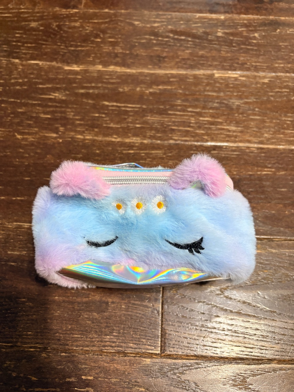 Plush Unicorn Kids Pouch - Pastel Blue & Pink